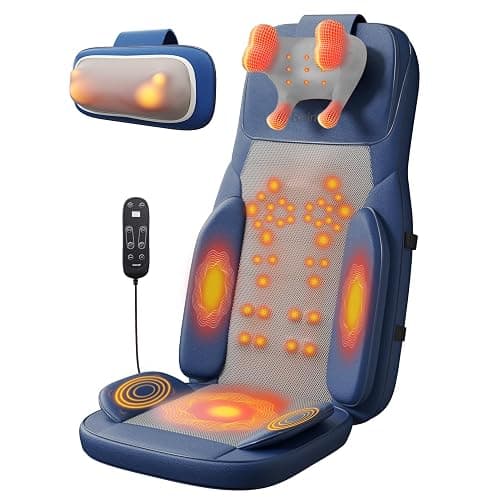 Rainwolf Shiatsu Neck and Back Massage Cushion with Heat - 4D Deep Tissue Kneading Full-Back Massager for Relief Fatigue, Adjustable Intensity & Height, for Office Chair & Home - Image 1
