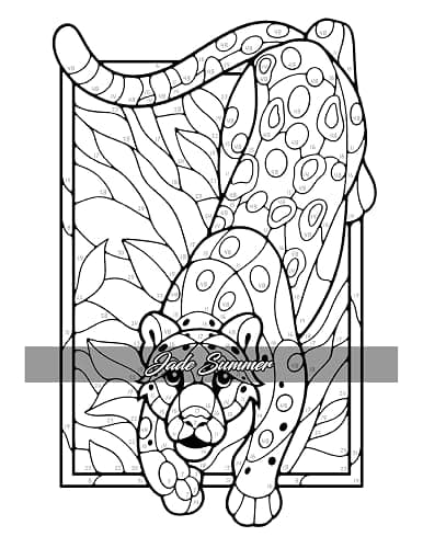 Color by Number Animals: Adult Coloring Book with Cats, Dogs, Birds, Butterflies, Horses, Sloths, and Many More for Stress Relief and Relaxation thumbnail 34