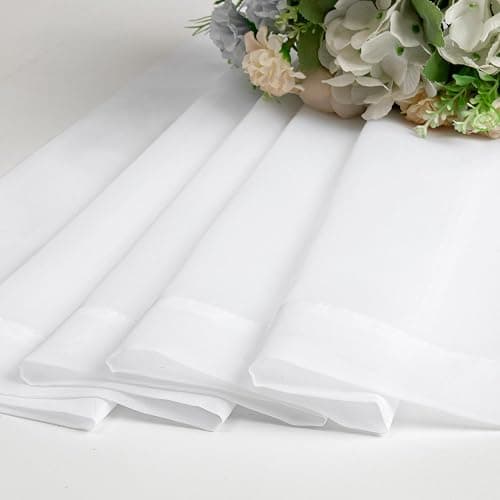 OWENIE Sheer Curtains 84 inches Long 2 Panels Set for Living Room/Bedroom, Rod Pocket Voile Sheer Panel Drapes, White, 2pcs, Each 42" W x 84" L thumbnail 7
