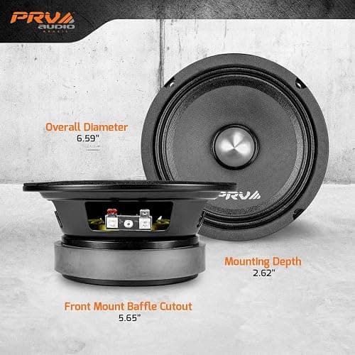 PRV AUDIO 6.5 Inch Midrange Bullet Speaker Pair 6MR400-4 Bullet, 4 Ohm 400 Watts High Performance Car Audio Loudspeaker High Output Sound (2 Speakers) thumbnail 4