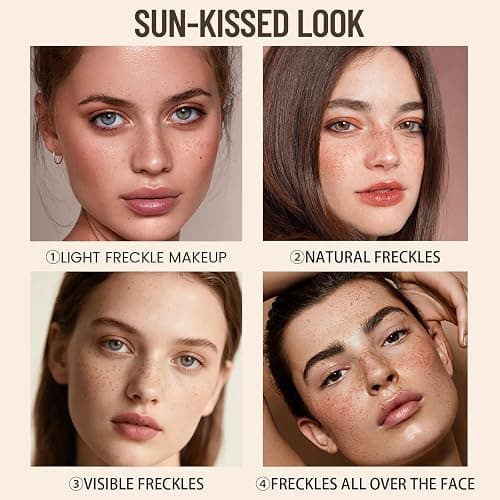 Pudaier Freckle Stamp - Waterproof Faux Freckle Pen, Natural-Looking Lifelike Freckle Makeup, 5-Point Quick Dry Long-Lasting Magic Fake Freckles Marker for Sunkissed Makeup (#3-Coffee) thumbnail 7