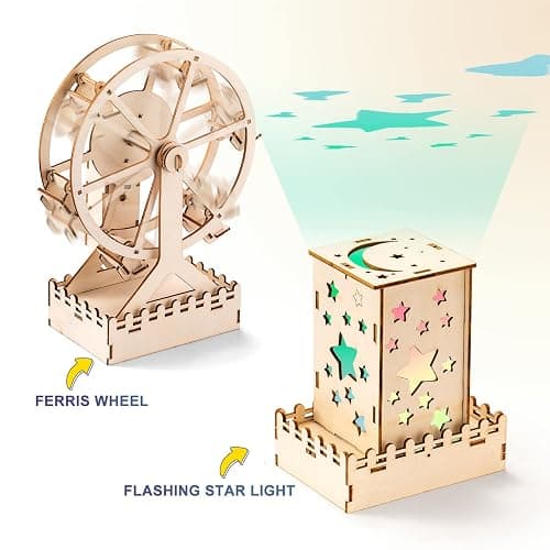 5 Individual STEM Science Kits for Kids, Wood Arts and Craft Kits 8-12 | STEM Toys for Boys Girls Age 8-13 8 10 12 14 Birthday Gift Idea, 3D Puzzles Building Engineering Model Set thumbnail 3