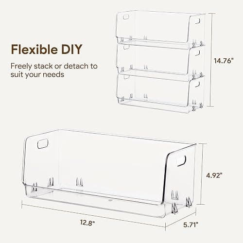 HBlife Clear Acrylic Kids Shoe Rack Baby Toddler Shoe Storage Organizer for Closet Floor Entryway Bedroom, 3 Tier Stackable Small Shoe Rack Shelf Display Stand thumbnail 2