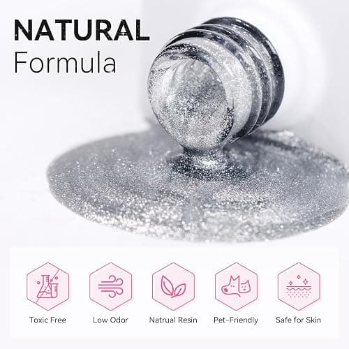 Makartt Universal Silver Cat Eye Gel Polish: Sparkle Glitter Nail Polish Holographic Magnetic Gel with Magnet DIY at Home for Beginner Easy to Use Nail Art Design Manicure 10ml thumbnail 4