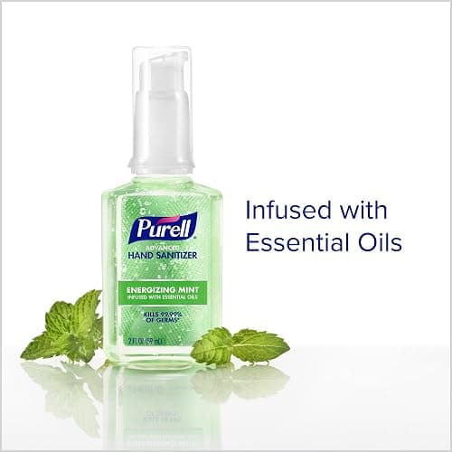 Purell Advanced Hand Sanitizer Gel Infused with Essential Oils, Energizing Mint, 2 fl oz Travel-Size Pump Bottle (Pack of 6) - 3907-04-EC thumbnail 3