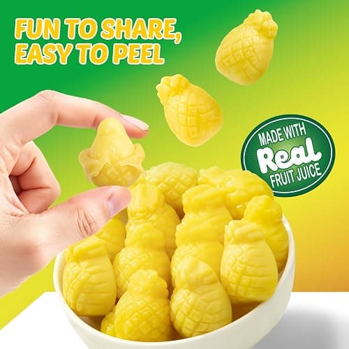 AMOS Peelerz Pineapple Gummy Candy, Peelable Naturally Flavored Fruit-Shaped Easter Candy, 8.47oz Box with 10 Individual Packs – Fun Peeling Gummy Snack Made with Real Juice thumbnail 5