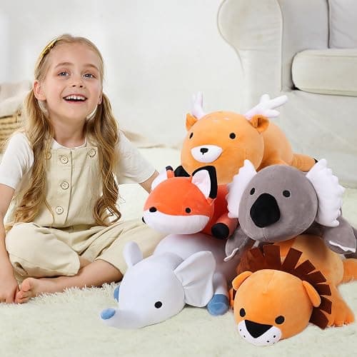 WeBingo Weighted Stuffed Animals, 24" Weighted Elephant Plush Toy 4.2 Lb Soft Pillow Cute Giant Plushie Gifts for Kids & Adults(Elephant) thumbnail 2