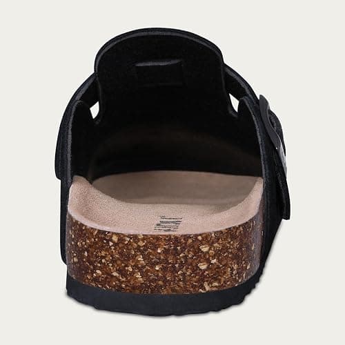 KIDMI Genuine Suede Clogs for Women Cork Footbed Sandals Leather Mules Potato Shoes with Arch Support thumbnail 5