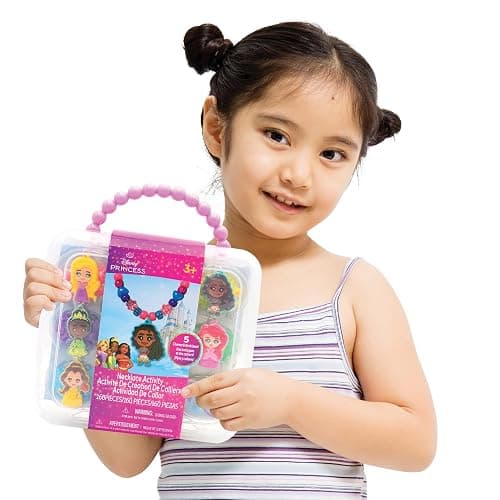 Disney Princess Necklace Activity Case – Jewelry Making Kit with Beads, Charms & Strings – Create Custom Princess Necklaces – Craft Gift for Girls Ages 3+ – Portable Storage Case Included thumbnail 9