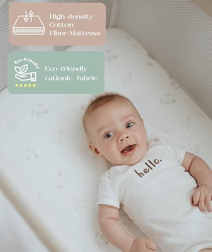 Fodoss Baby Bassinets Bedside Sleeper - All Mesh Bedside Bassinet with Wheels, 7 Height Adjustable Baby Bassinet for Infants, Beige thumbnail 6