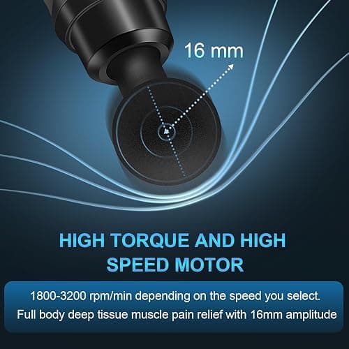 Massagepistole, Muskel Percussion Massagegerät mit 30 Geschwindigkeiten Leise Handmassagegeräte Massage Pistole mit LCD Touchscreen 10 Köpfe Massage Gun für Schulter Körper Rücken Entspannung thumbnail 5