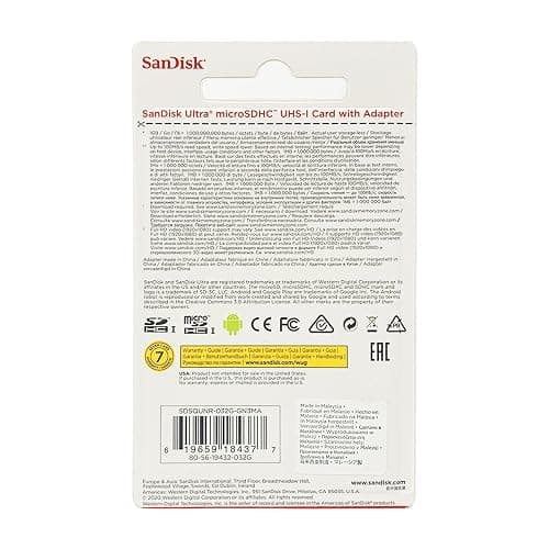 SanDisk Ultra 32GB UHS-I/Class 10 Micro SDHC Memory Card With Adapter - SDSDQUAN-032G-G4A thumbnail 3