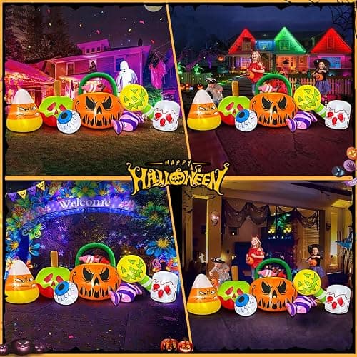10 FT Halloween Inflatable Blow up Outdoor Decorations Pumpkin Ghost Combo, Halloween Decorations Outdoor Inflatable Bow Up Pumpkin Decoration Outdoor with LED Inflatable Halloween for Yard Garden thumbnail 2