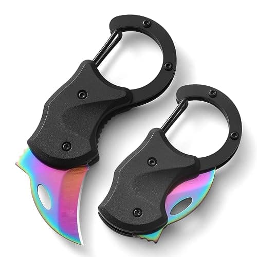 Rainbow Keychain Knife,Cool Folding Knife Box Cutter ，Small Pocket Knife Gift for Men,Mini EDC Knives for Everyday Carry,Small Gift for Women Men - Image 1