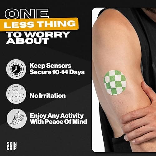 Skin Grip Adhesive Patches Compatible with Dexcom G7 & Stelo CGM – Waterproof & Sweatproof Cover for Continuous Glucose Monitor Sensor, Stays Secure for 10-15 Days – 10 Pack, Classic Pack thumbnail 4