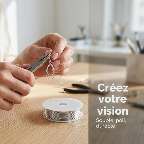4 Rouleau Fil de Fer Souple Loisir Creatif pour La Fabrication de Bijoux | 0,5mm x 160m Flexible Fil Métallique Flexible pour Bijoux, Fil D'Artisanat en Acier Inoxydable 304 (Argent) thumbnail 7