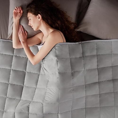 Weighted Blanket Queen Size (60"x80" 20lbs),Ultra Soft and Cozy Cooling Weighted Blanket Queen Size for Adult,Heavy Blanket with Machine Washable Soft Blanket, Stone Grey thumbnail 9