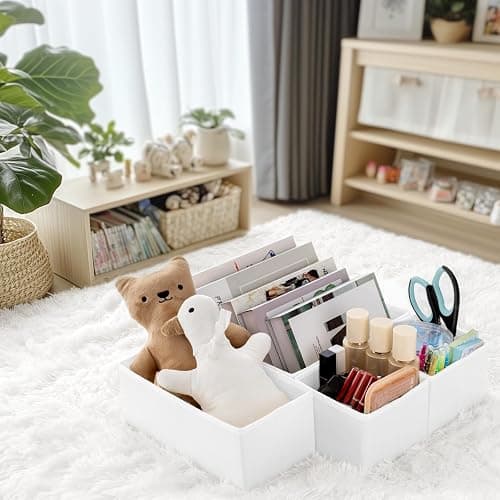 Criusia Drawer Organizer Clothes, 21 Pack Dresser Organizer for Baby Clothes, Underwear, Sock- Foldable Closet Organization and Storage Dividers Bins for Nursery, Bedroom (White) thumbnail 9