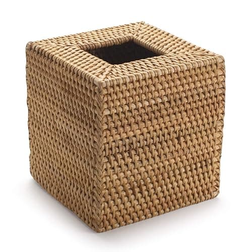 Rattan Tissue Box Cover Natural Woven Facial Napkin Holder Square (Natural, 5.5x5.5x5.9 Inch) thumbnail 4