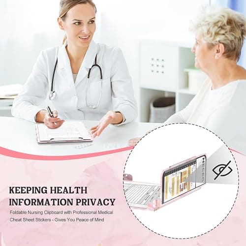 Nursing Clipboard Foldable, Nursing Medical Edition Cheat Sheets Aluminum 4 Layers Nurse Foldable Clipboard, Nursing Pocket Size Pen Clip Pocket Clipboard for Nurses Students School and Doctors thumbnail 7