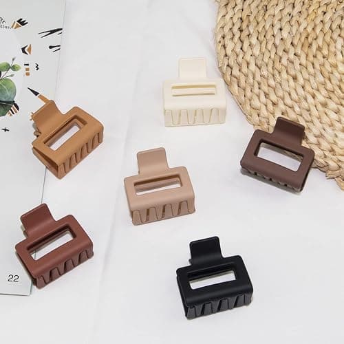 Medium Claw Hair Clips for Women Girls, 2" Matte Rectangle Small Claw Clips for Thin/Medium Thick Hair, Hair Jaw Clip Nonslip thumbnail 7