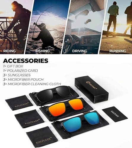 KALIYADI Polarized Sunglasses for Men, Lightweight Sun Glasses with UV Protection for Driving Fishing Golf thumbnail 8