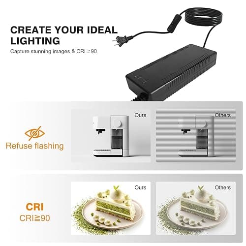 ZKEEZM Photo Studio Light Box Photography 32"x32" with 100 LED and 4 Colors Backdrops Photo Box with Lights, Foldable Picture Box for Product Photography with 6500K Brightness thumbnail 3