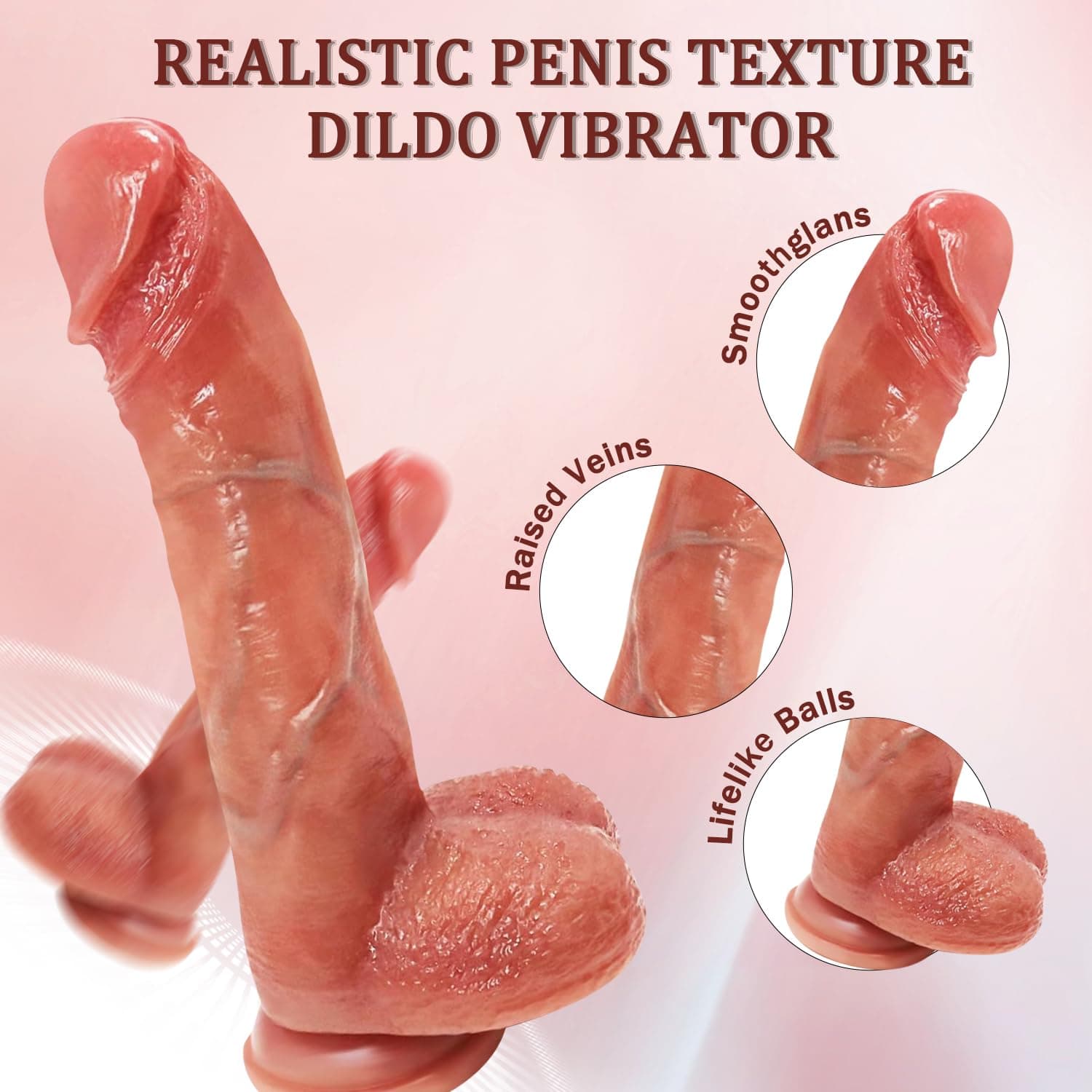 Realistic Dildos Feels Like Skin, 8.6 Inch Thrusting Dildo Vibrator with 7 Vibrating Modes G Spot Vagina Silicone Dildos Female Sex Stimulator Adult Sex Toys for Women and Couple with Heating thumbnail 4