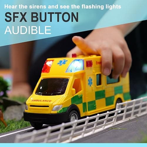 D.A.Y. Republic UK 1:40 Scale Emergency Ambulance Toy With Flashing Lights & Sounds, Friction Powered Play Vehicle, for Boys and Girls thumbnail 6