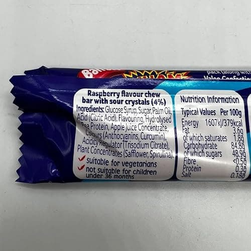 Wham Raspberry Chew Bars – Full Box of 60 Original Retro Sweets | Fizzy, Fruity, Tangy Candy Treats | British Nostalgic Favourites | Party Bag Fillers & Sweet Shop Bulk Box thumbnail 2