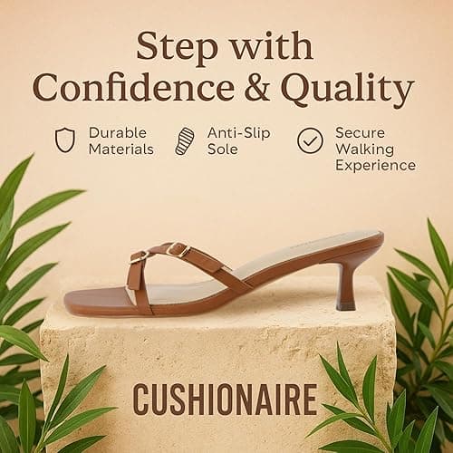 CUSHIONAIRE Women's Milan Kitten Heel Sandals +Memory Foam, Wide Widths Available thumbnail 6