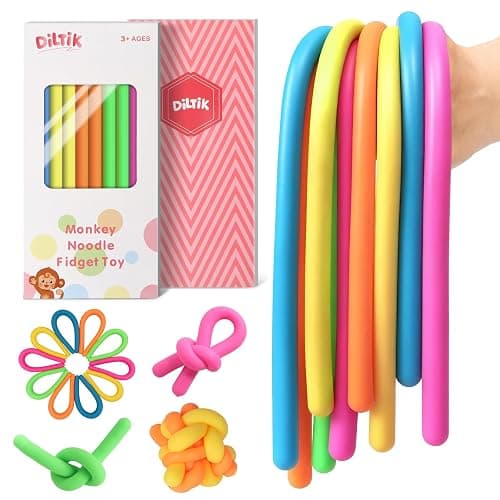 10 Pack Sensory Toys for Kids – Upgraded Extra-Thick Stretchy Sensory Strings for Autism, ADHD, Anxiety – Gift Box, Perfect Stocking Stuffers for Boys & Girls, Ideal for Travel or Classroom (Smooth) - Image 1