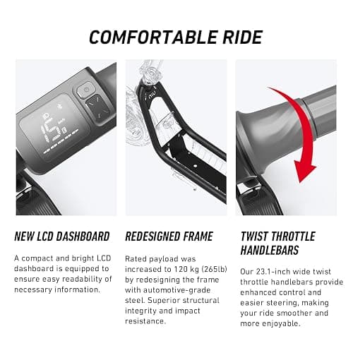 💕NIU 100P/100F/300P/300X Electric Scooter Adult - E Scooter with Suspension, 600-1000W Peak Power, 18-37.3 Miles Max Range, Top Speed 17.4-23.6MPH, Commuting E-Scooter thumbnail 6