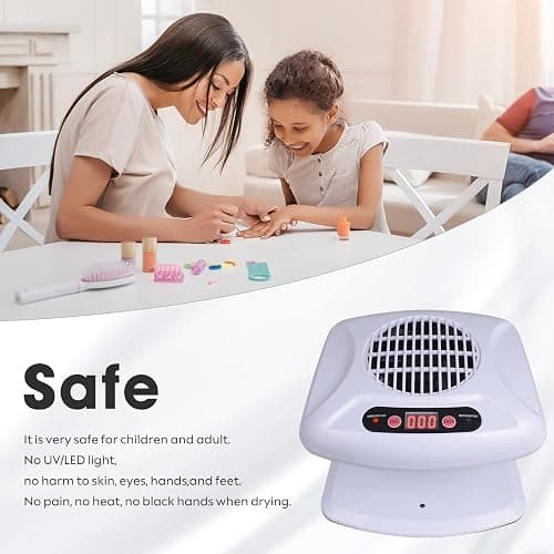 Gegong Air Nail Dryer with Automatic Sensor, 300W Timing Fan Blow for Both Hands and Feet, Warm & Cool Wind Blower Regular Polish, Home Salon Use No Harmful (Light Blue) thumbnail 3