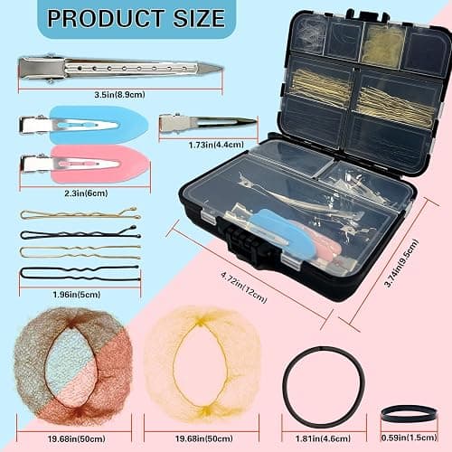 B1jounie YA Hair Accessories Kit, 160Pcs Hair Clips for Women Girls Dance Ballet Cheerleading Travel with Storage Box thumbnail 5