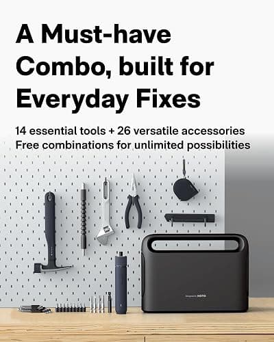 HOTO 40-Piece Tool Kit, Household Essentials Tool Set w/Smart Electric Screwdriver (LED, 3 Torque) + 14 Tools & 26 Accessories | Pro-Grade Compact Organizer for Home, Dorm Repairs, DIY thumbnail 4