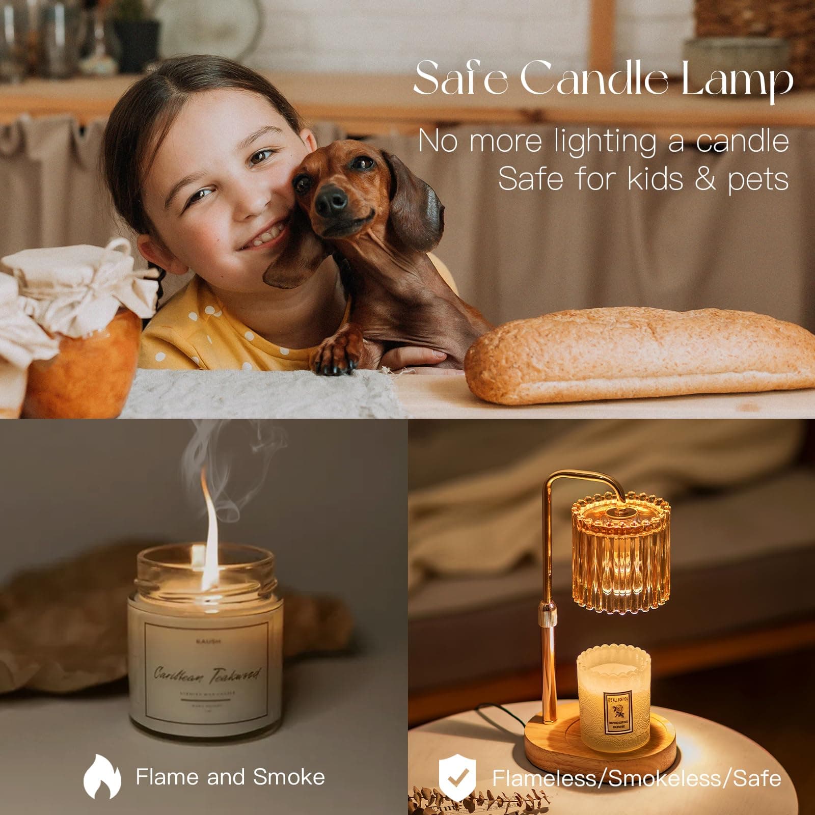 Candeldo Candle Warmer Lamp with Timer: Gold Wax Melt Warmer thumbnail 6