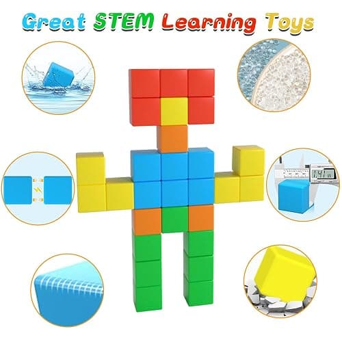 Magnetic Blocks,1.41 inch Large Building Blocks for Kids Ages 3-5 4-8 Sensory Magnetic Cubs for Kids 1-3 Preschool Educational Gifts Toys for Toddlers 3 4 5 6 7 8 Year Old Boys Girls 28PCS thumbnail 8