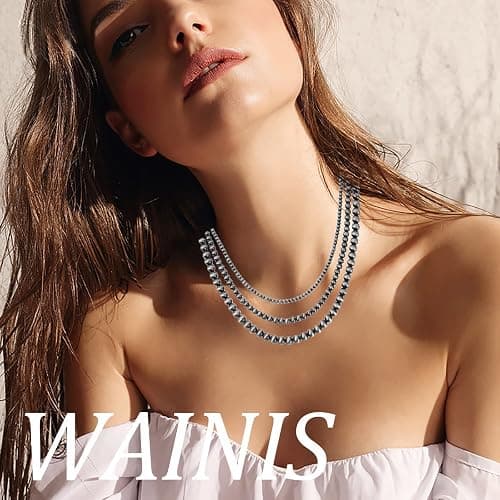 WAINIS 6PCS Western Necklaces for Women Layered Navajo Pearl Necklace Turquoise Cow Lightning Horseshoe Pendant Necklace Cowgirl Boho Set thumbnail 3