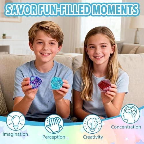 Gold Powder Series 3Pcs Sensory Fidget Set with Stress Cube - Diamond, Polygon & Ice Cube Fidget Toy, Stress Relief for Adults, Anxiety & Autism Aid, Stocking & Party Filler Toys(polygonone) thumbnail 3