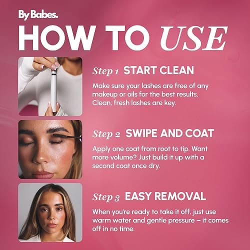 ByBabes Peptide Tubing Mascara For Volume & Length | Waterproof, Smudge-Proof, Long-Lasting Lash Enhancer | Advanced Tubing Technology & Peptide Infusion for Lash Growth - Black Mascara thumbnail 4