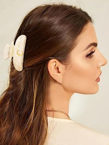 LILIE&WHITE Acrylic Letter Hair Clips For Women Stylish C Monogram | Galentines Day Gifts for Women Claw Clips Elegant And Durable Hair Accessory Large Hair Clips C thumbnail 2