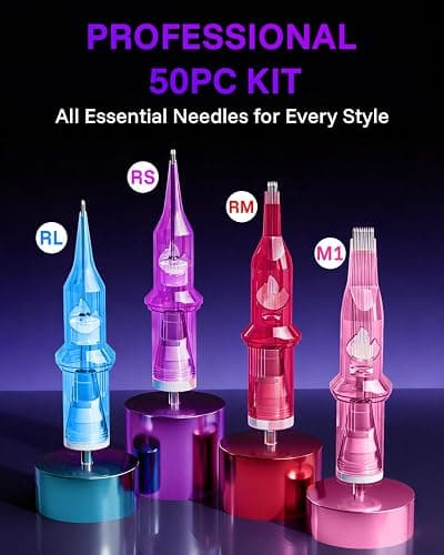 Neebol 50Pcs Tattoo Cartridge Needles Assorted Mixed Sizes - #12(3/5/7/9RL、5/7RS、7/9/15RM、15M1) - Professional Tattoo Needles Cartridges for Lining & Shading Disposable Membrane for Tattoo Pen thumbnail 2