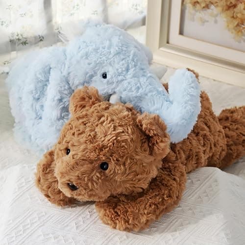 IFX24 10Lbs Weighted Bear Stuffed Animal, 27.5" Sturdy Soft Brown Teddy Bear Plush Toy for Adults, Huggable Companion for Cuddling thumbnail 6
