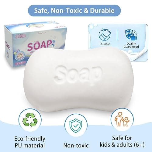 Soap Squishy Slow Rising Squishy Squeeze Toys Anxiety Relief Party Favors | white&slow rising squishy Premium touching Can be squashed flat, slowly bounces back, ready to squeeze again time after time thumbnail 6