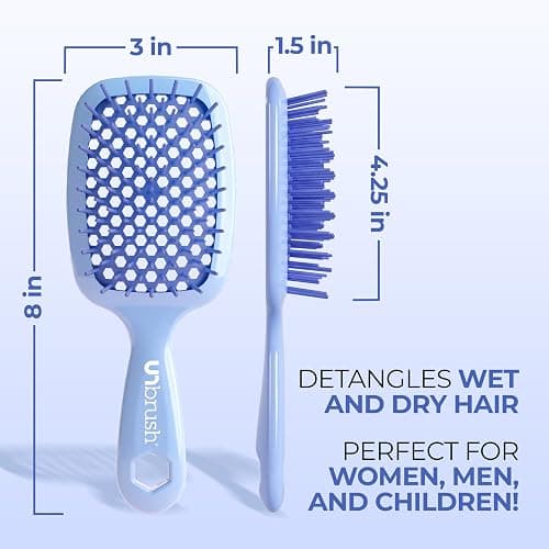 FHI Heat UNbrush Detangling Brush for Pain-Free Brushing on All Wet or Dry Hair Types — Durable DuoFlex Anti-Static Bristles, Lightweight Handle, Vented Hair Brush thumbnail 5
