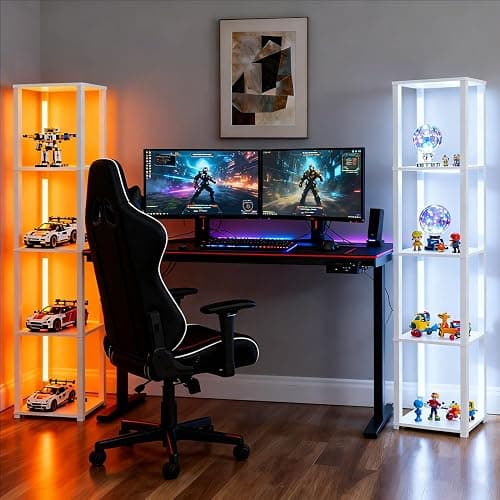 MITELSON RGBCW Floor Lamp with Shelves, Smart Modern Floor Lamp with Music Sync, LED Color Changing Corner Display Shelf Lamp, Tall Lamps for Living Room and Bedroom, Bookshelf Lamp thumbnail 7
