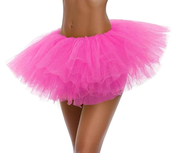 Women's, Teen, Adult Classic Elastic 3, 4, 5 Layered Tulle Tutu Skirt thumbnail 4