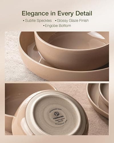 Famiware Milkyway 12-Piece Stoneware Dinnerware Set, Cinnamon Brown | Plates and Bowls for 4, Dishes Set for Everyday & Formal Use, Microwave & Dishwasher Safe, Chip & Scratch Resistant thumbnail 5