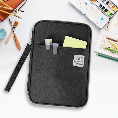 YOUSHARES 192 Slots Colored Pencil Case, Large Capacity Pencil Holder Pen Organizer Bag with Zipper for Prismacolor Watercolor Coloring Pencils, Gel Pens & Markers for Student & Artist (Black) thumbnail 2